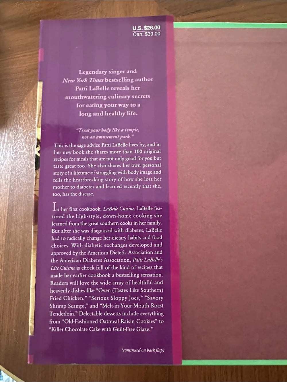 Never used - Patti LaBelle‘s Lite Cuisine hardcover cookbook